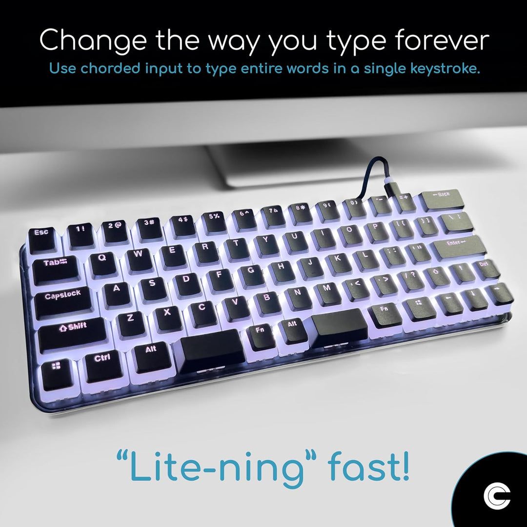 CharaChorder Lite - World Fastest Mechanical Keyboard with Customizable RGB Backlit, Hotkeys on USB wired mechanical keyboard, chorded input for Typing, Coding, Data Entry, Copywriting, Gaming